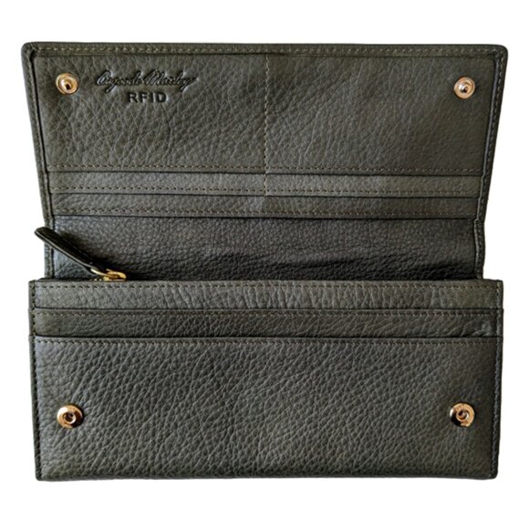 Osgoode Marley Leather Women's Long Wallet with Brass Snap New - Picture 10 of 13